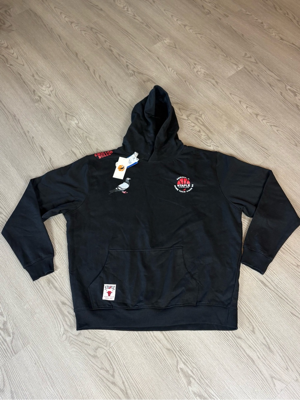 NBA staples Chicago Bulls Black Hoodie